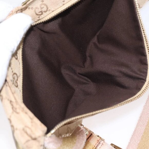 GUCCI GG Canvas Sherry Line Waist bag Beige Gold 28566 Auth 157154 - Picture 13 of 16